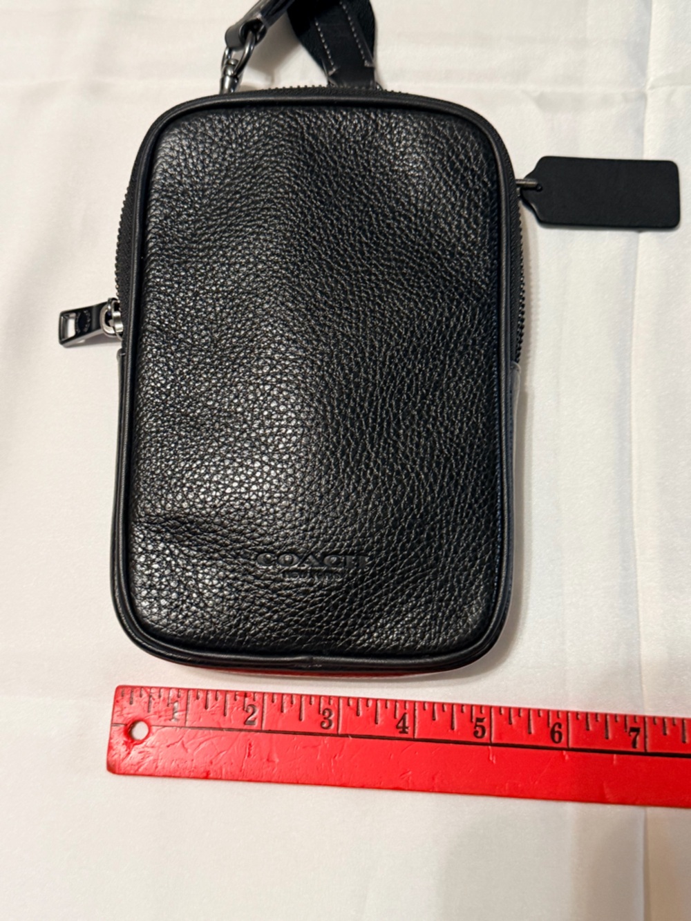 Coach Black Pebbled Leather Mini Messenger Crossbody Bag - Picture 7 of 12